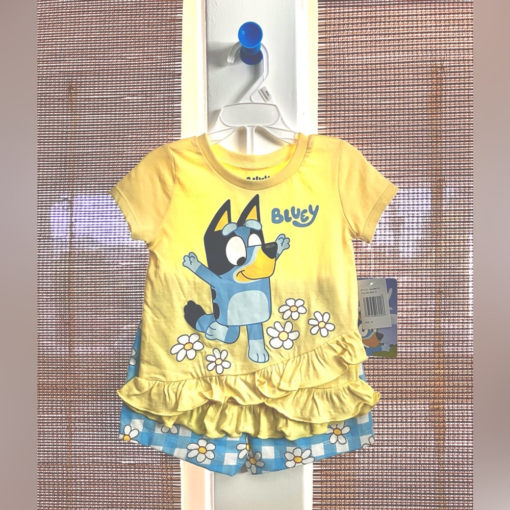 NWT Bluey Official Top and Shorts 2T